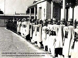 Colomb-Bechar - 1ere Compagnie Saharienne Transmissions - Prise d'Armes pour la Saint-Gabriel - 1962- 